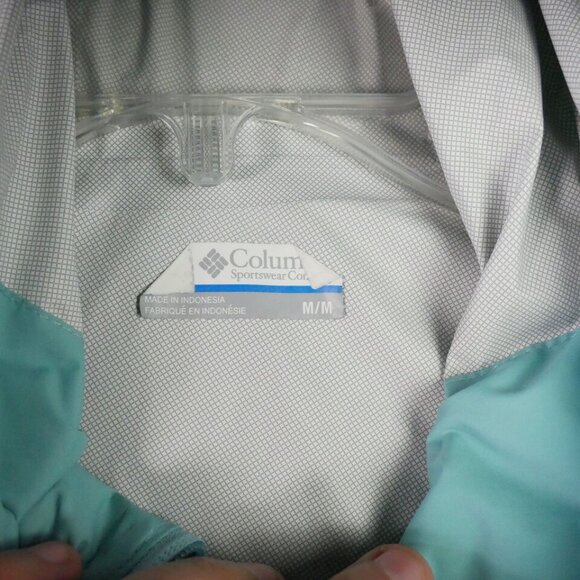 Columbia Jacket Women Size M Teal Hooded Omni Shield Full Zip Weather Proof READ - Picture 4 of 15